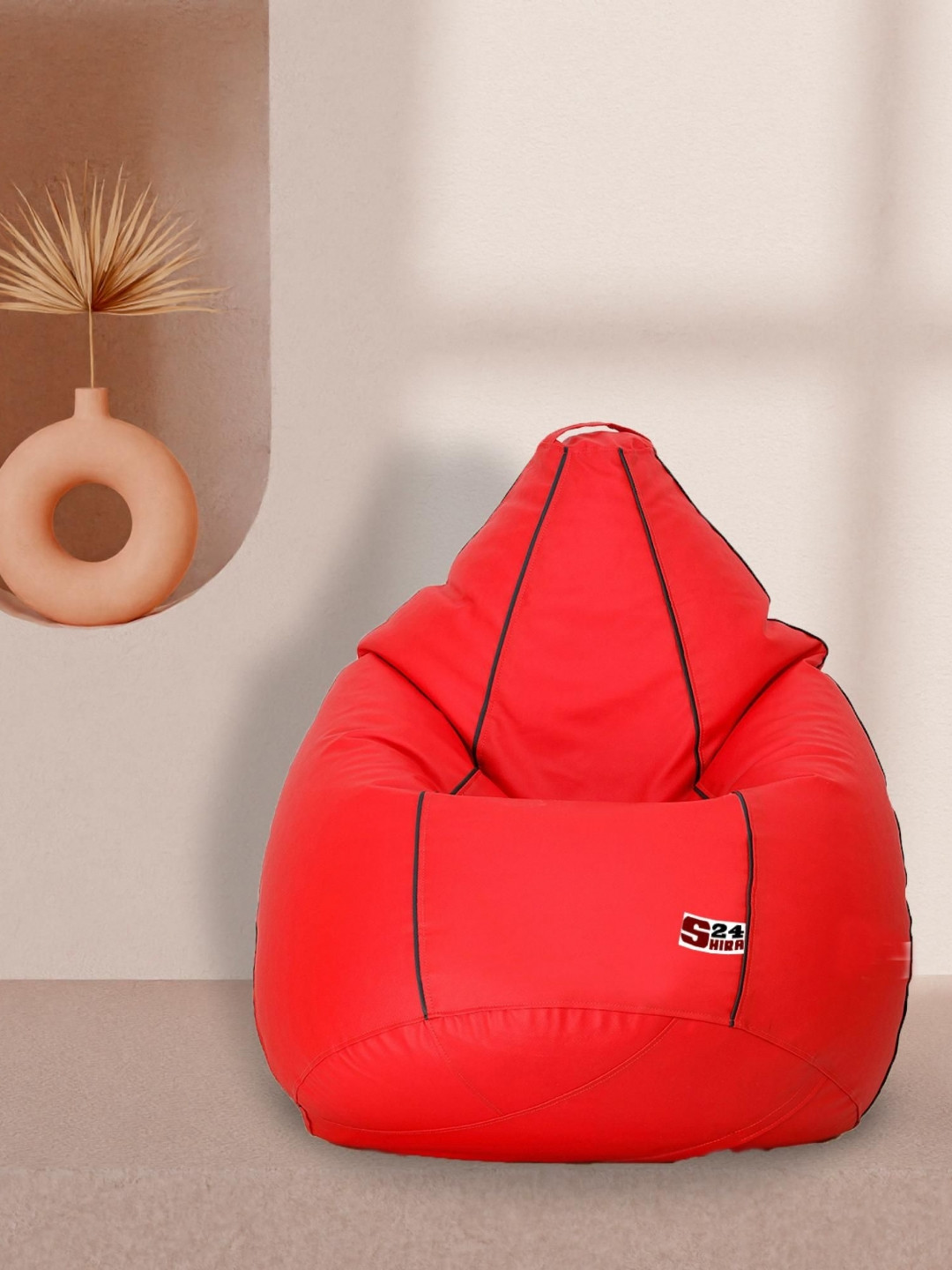 SHIRA 24  Red Tear Drop Piping Bean Bag Cover