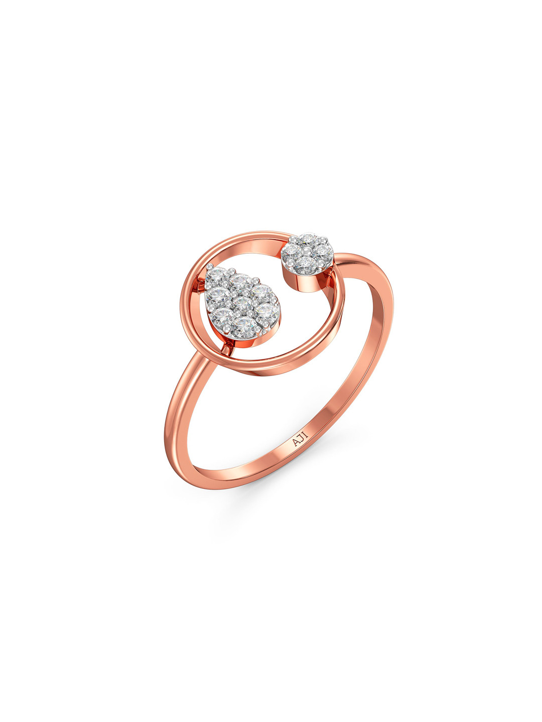 Joyalukkas 18KT Rose Gold Diamond Finger Ring For Women