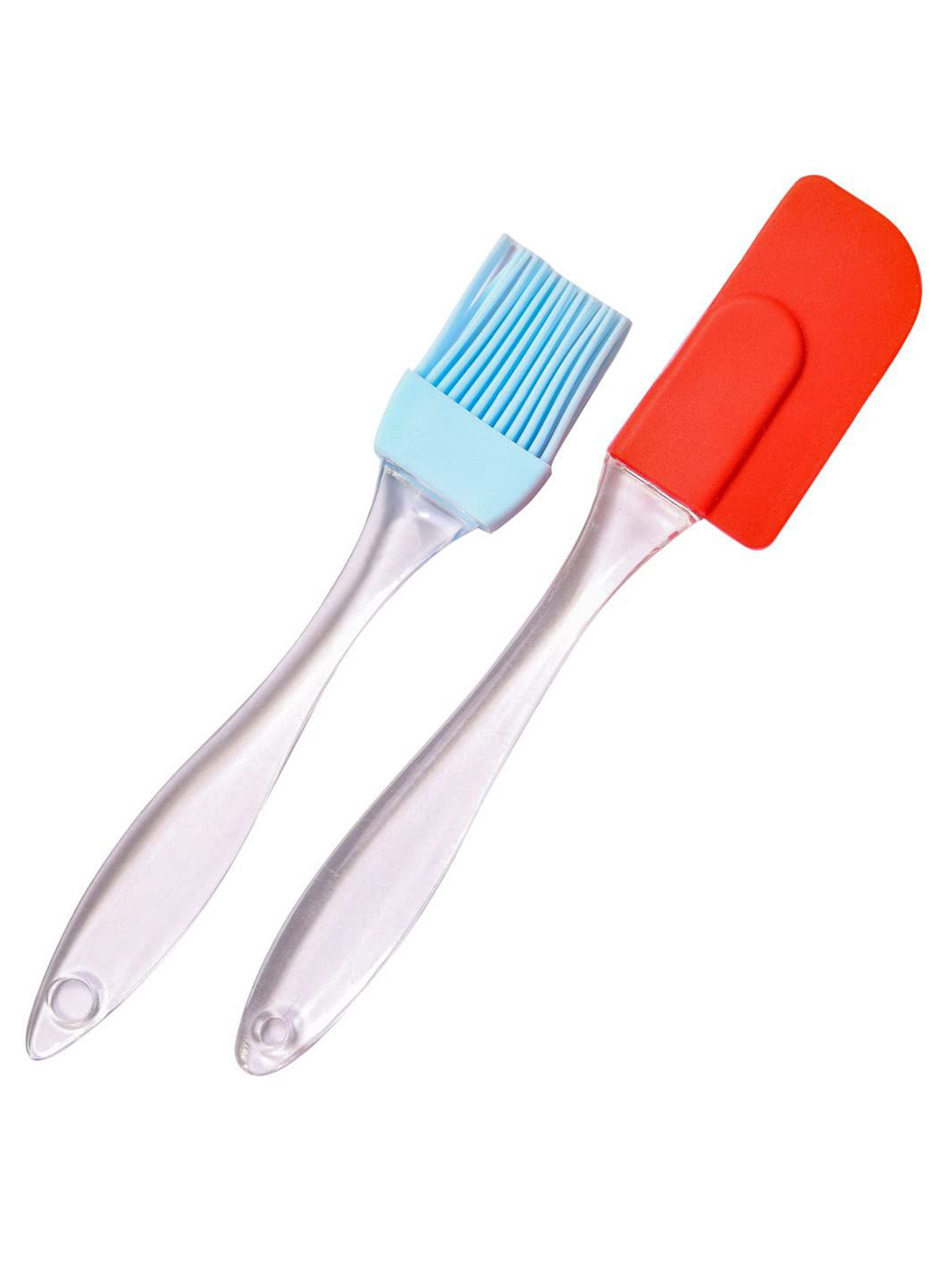 prettykrafts Red & Blue 2 Pieces Silicone Spatula & Pastry Brush Set