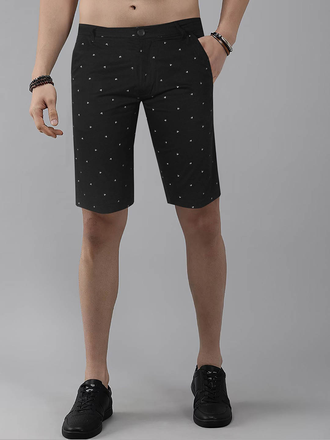 Jb Just BLACK Men Printed High-Rise Cotton Shorts