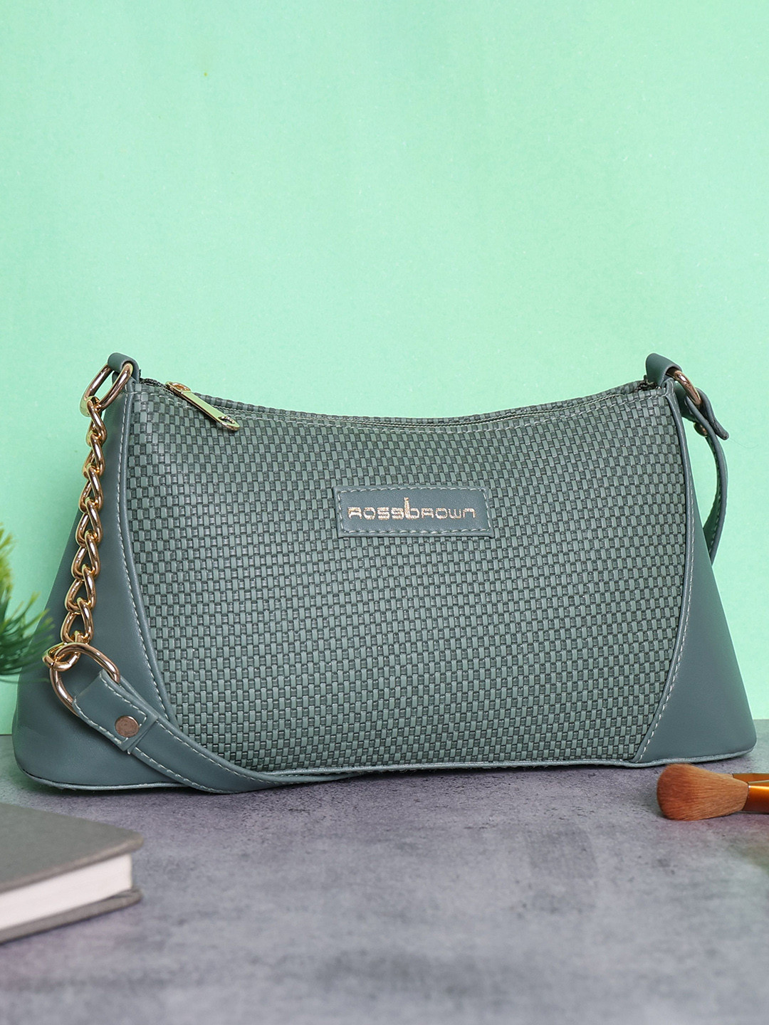 ROSS BROWN Women Textured Solid Structured Shoulder Bag