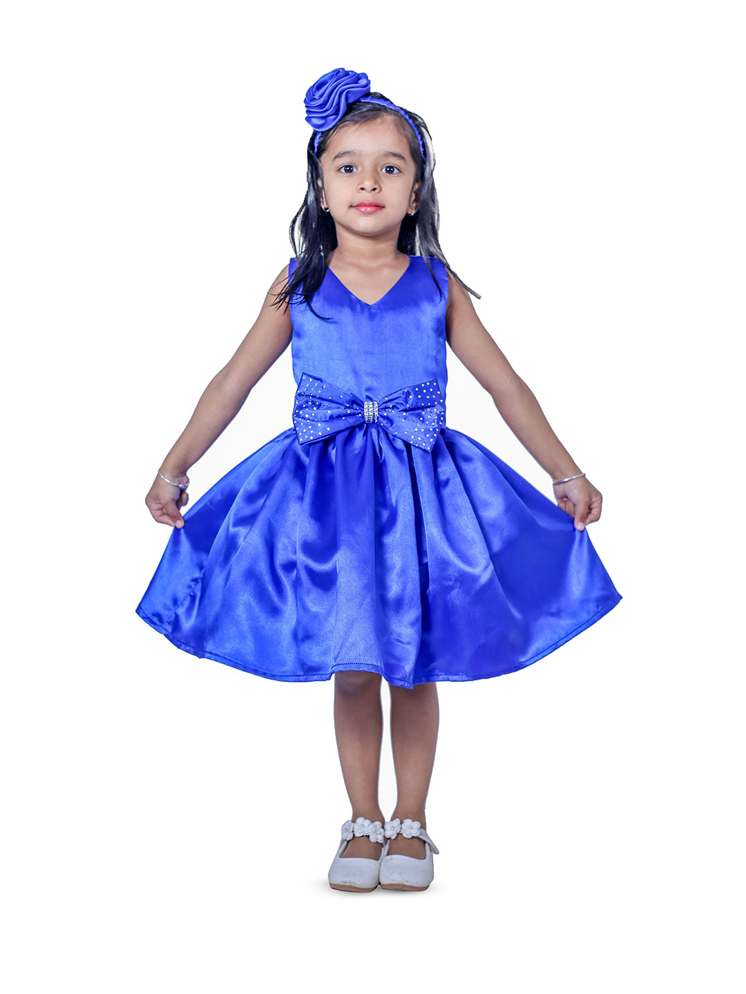 Wish little Girls Satin Fit and Flare Casual Dress