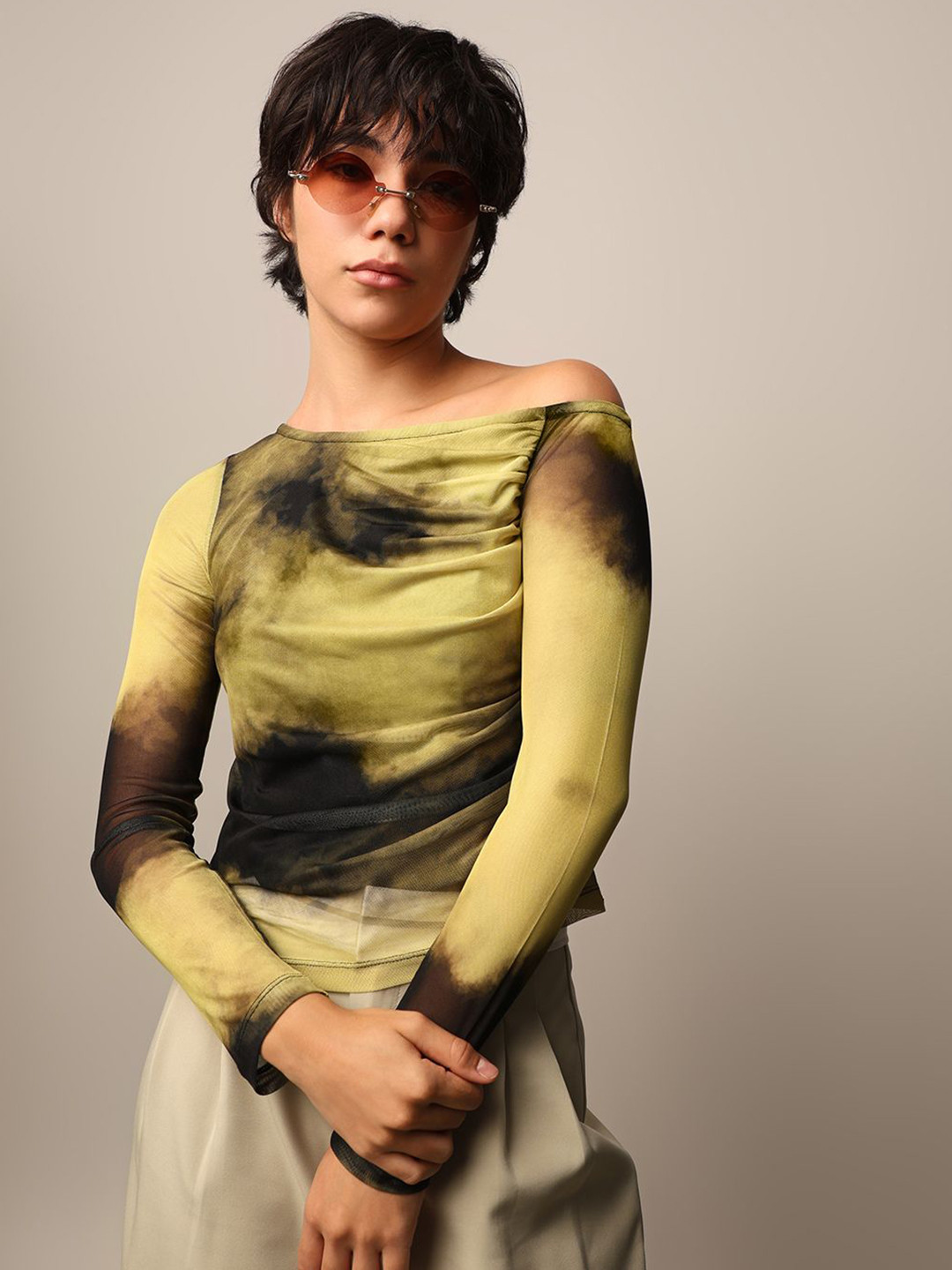 ONLY Women Dyed One Shoulder Top