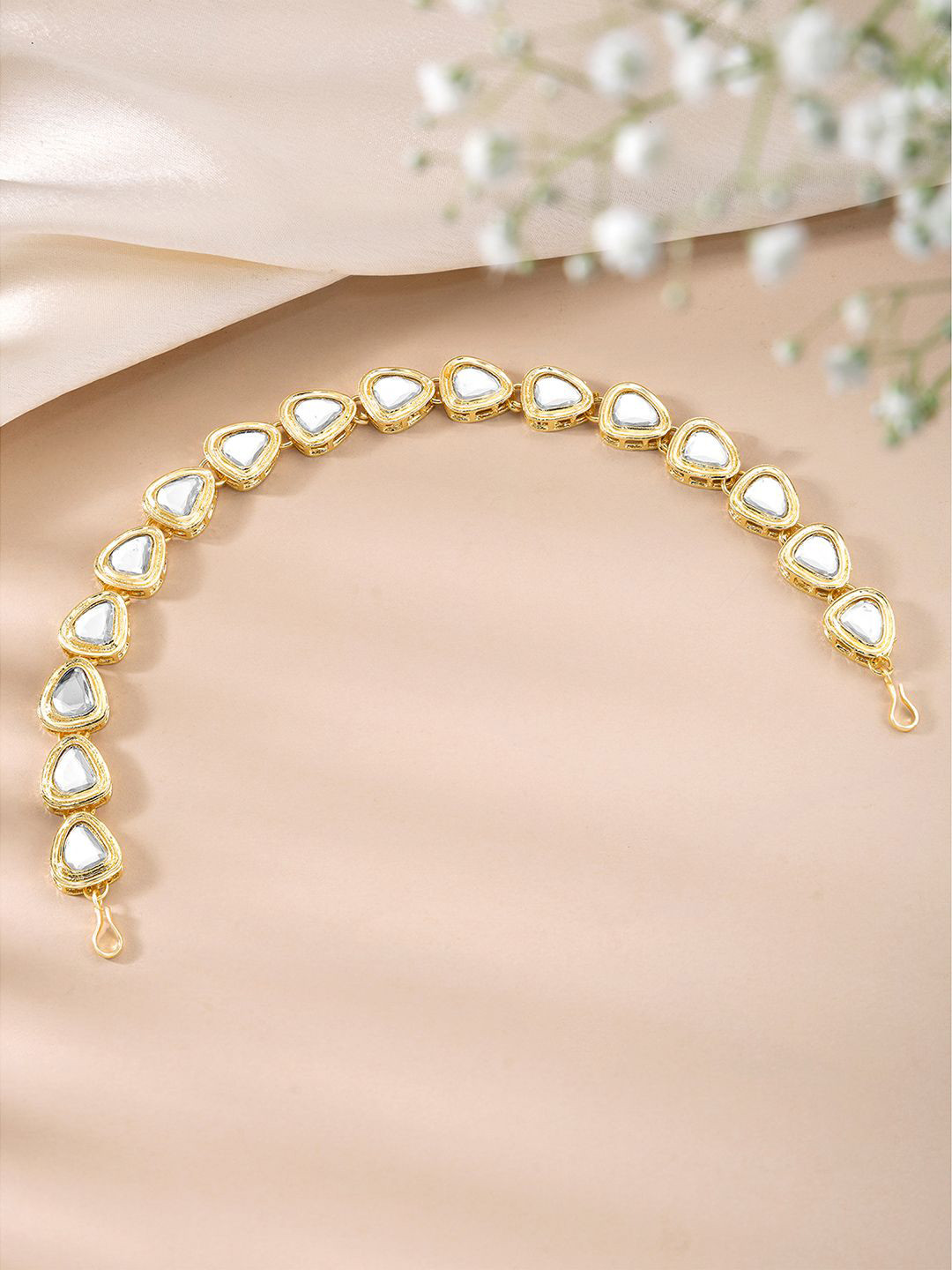 Peora Gold-Plated Stone Studded Sheeshphool Head Jewellery