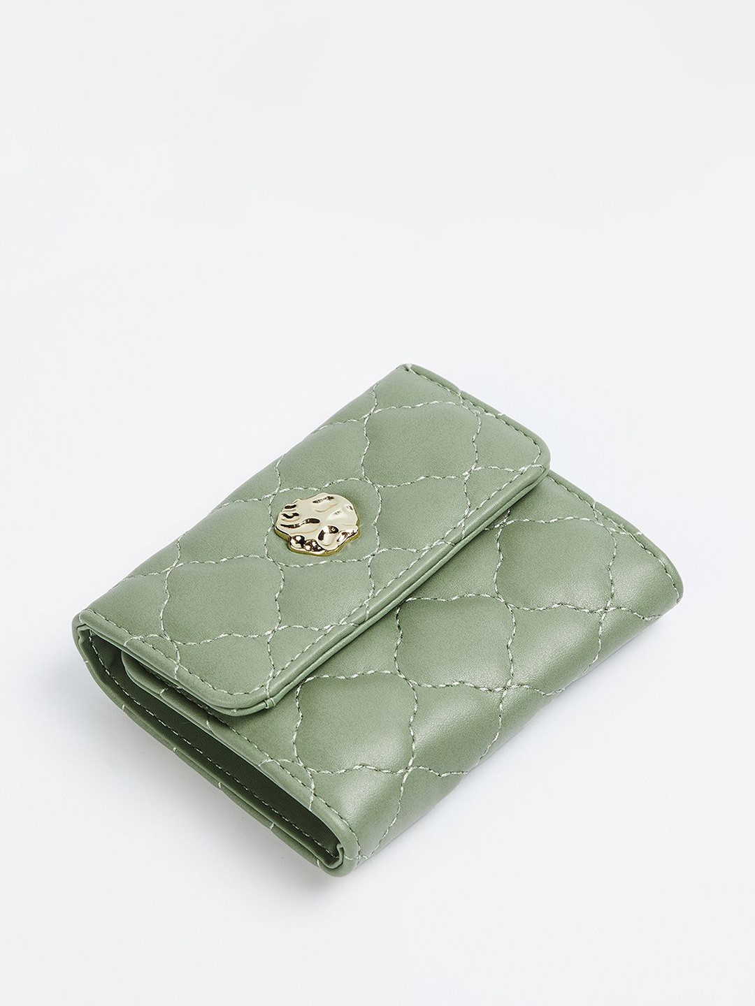 Ginger by Lifestyle Women Geometric Embellished Three Fold Wallet