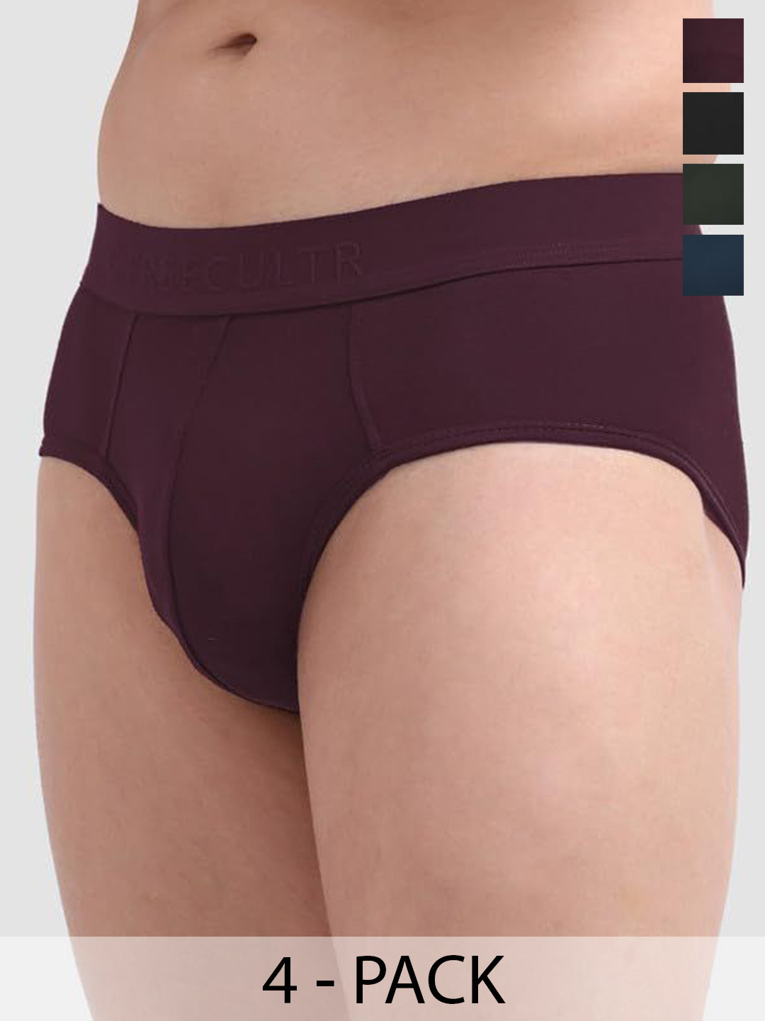 FREECULTR Pack Of 4 Anti Bacterial Micromodal Basic Briefs FCPCXBPWSABSPBAGS