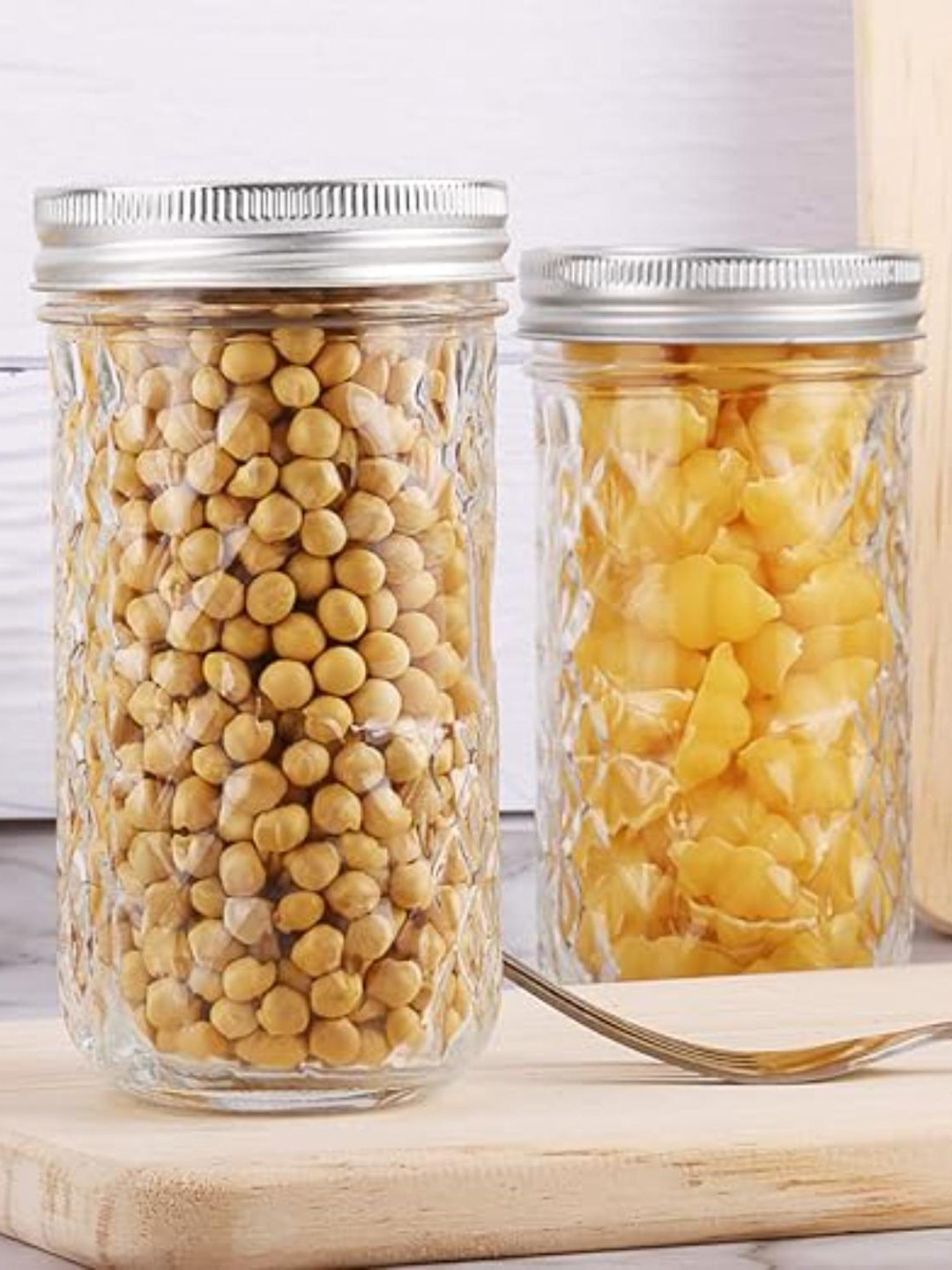 CROCO JAR Transparent & Silver-Toned 2 Pieces Piramal Glass Food Containers 350 ml