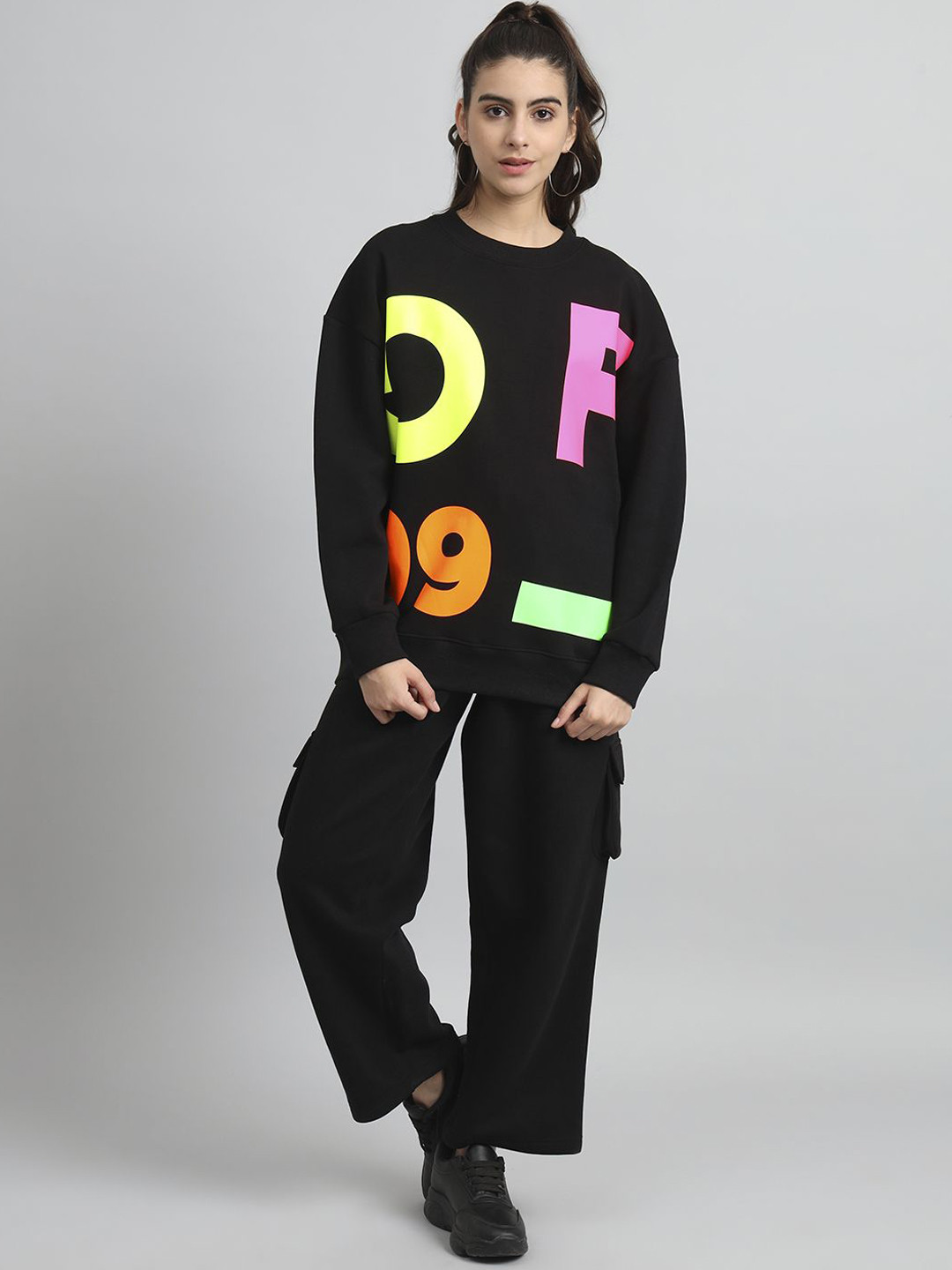 GRIFFEL Women Sweatshirt & Trousers Co-Ords Sets