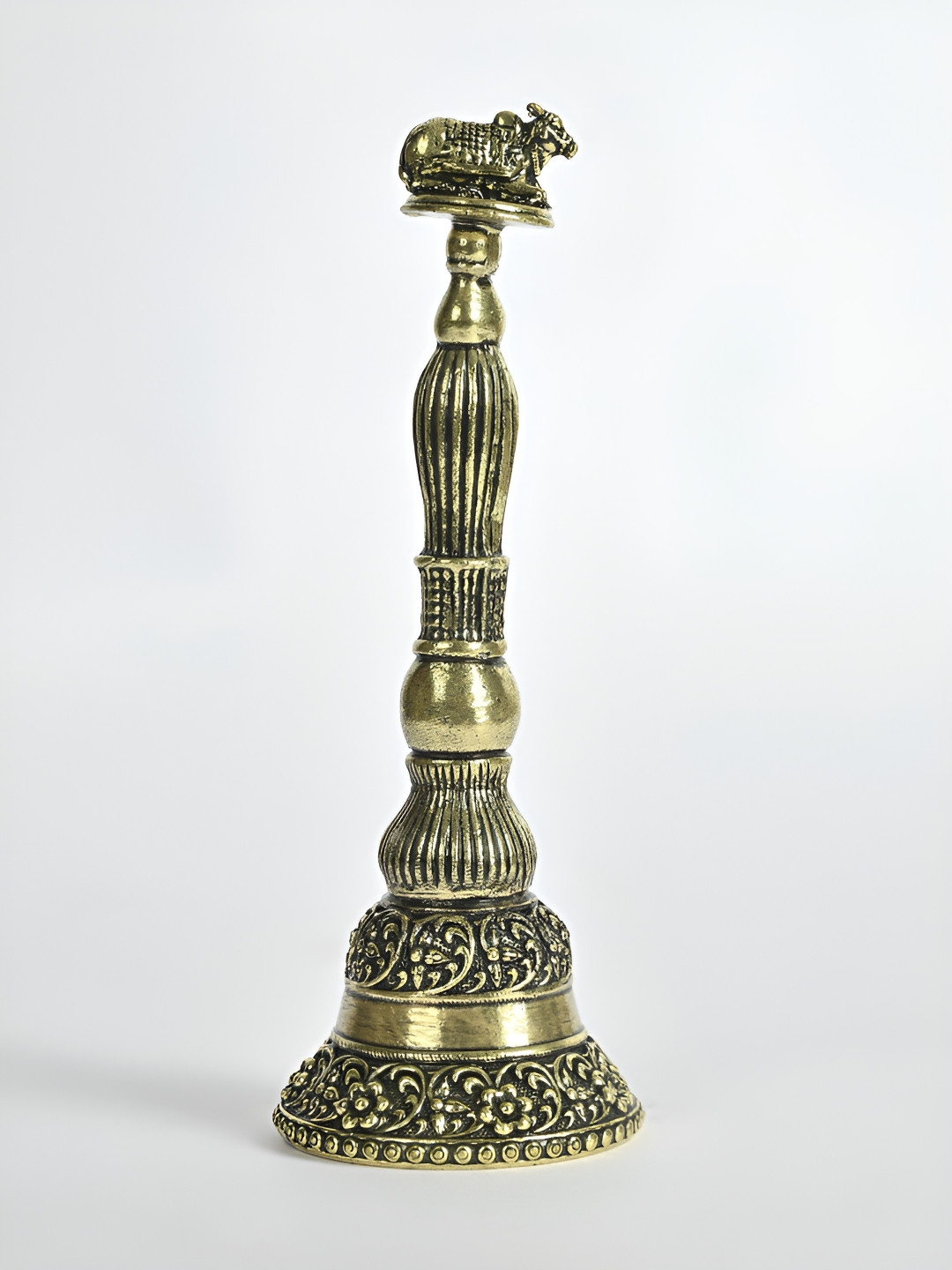 Exotic India Small Superfine Nandi Bell in Brass   Sacred Puja Items for Rituals