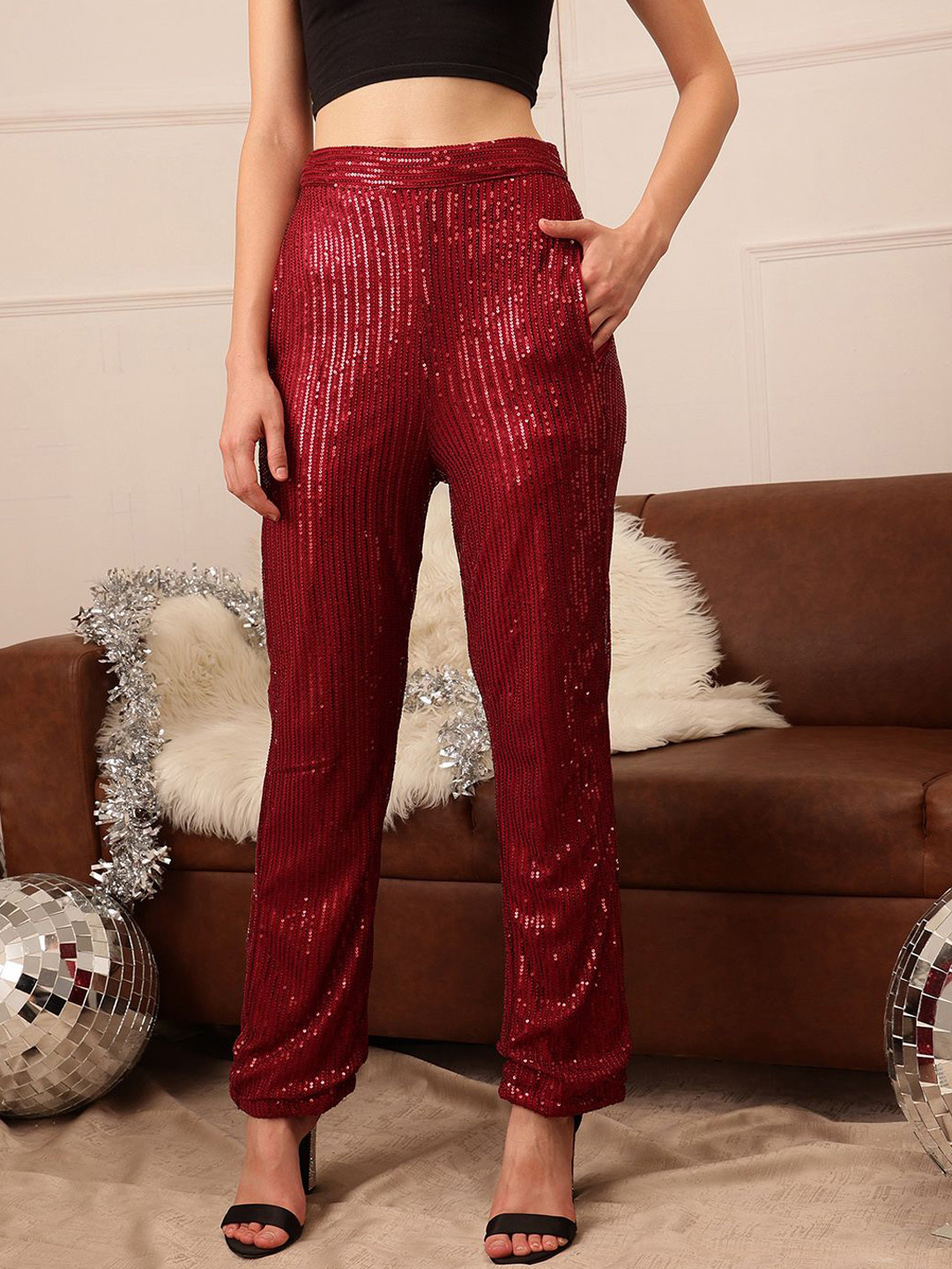 Molly & Michel Women Embellished Non Iron Trousers