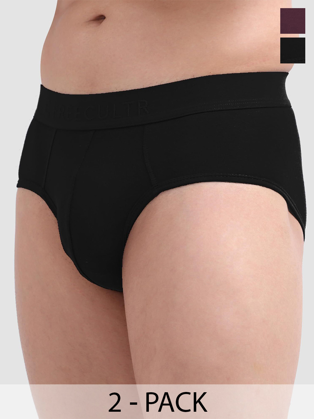 FREECULTR Pack Of 2 Men Mid Rise BasicAnti Bacterial Micromodal Airsoft Brief