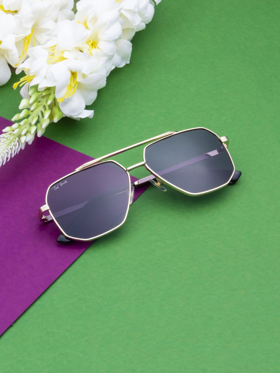 Ted Smith Unisex Aviator Sunglasses With UV Protected Lens TUDOR_C2