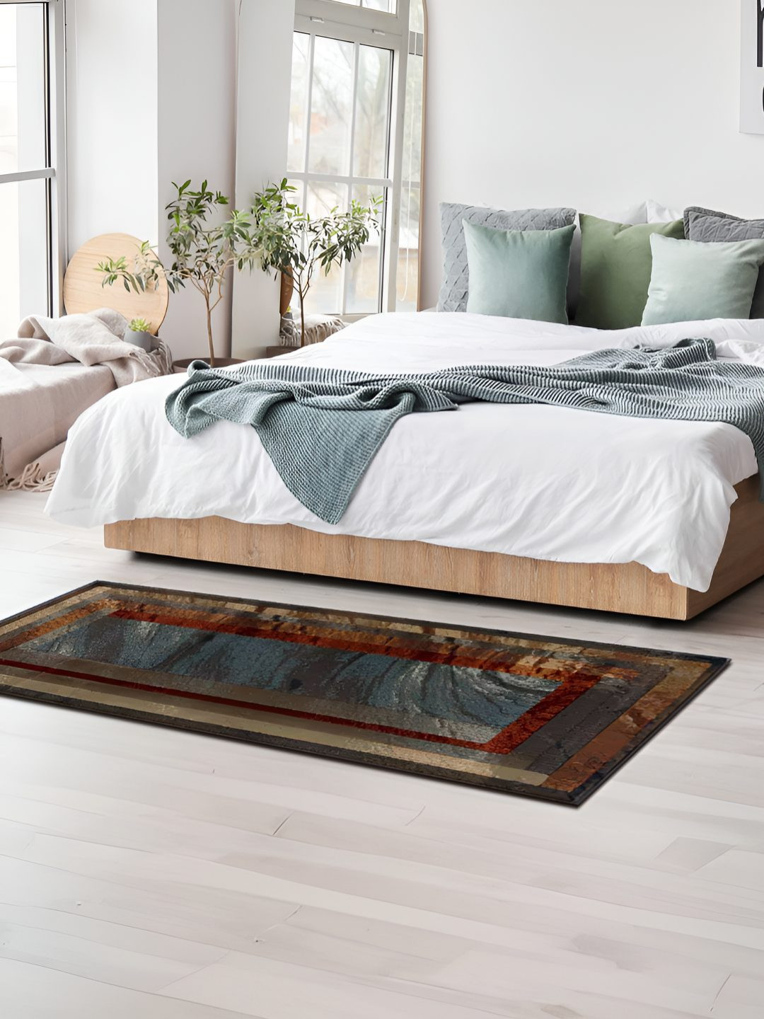 Sapana Carpet-Mats Grey & Brown Printed Floor Runner