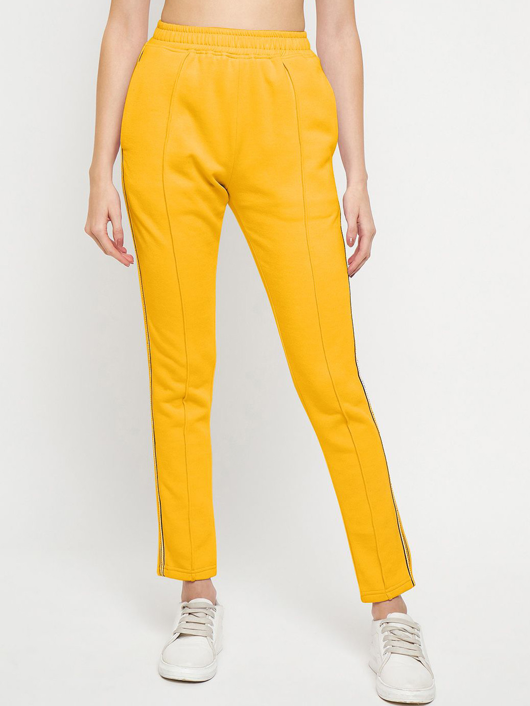 BRINNS Women Yellow Casual Mid Rise Regular Track Pants