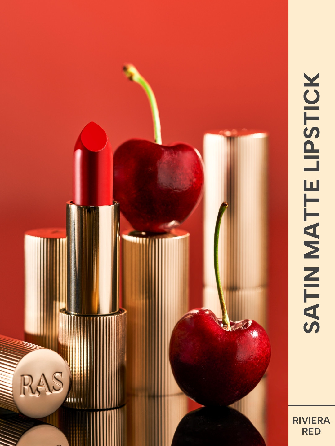 RAS LUXURY OILS Lumiere Satin Matte Lipstick with Botanical Oils 4.2g - Riviera Red