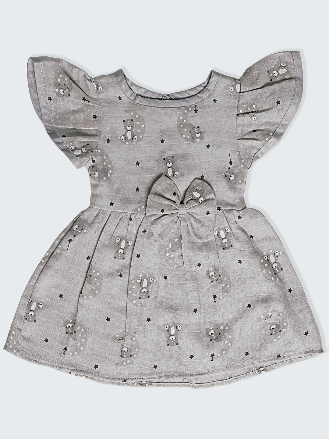 FEBVIBE Girls Printed Organic Cotton Fit & Flare Dress