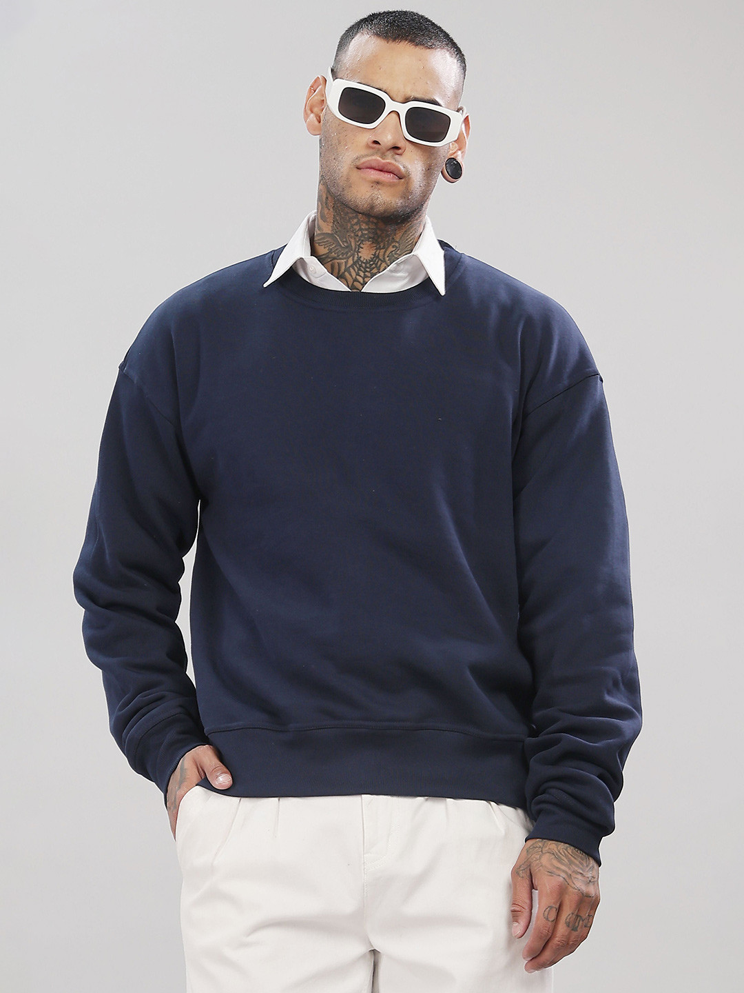 ADRO Men Round Neck Long Sleeves Sweatshirt