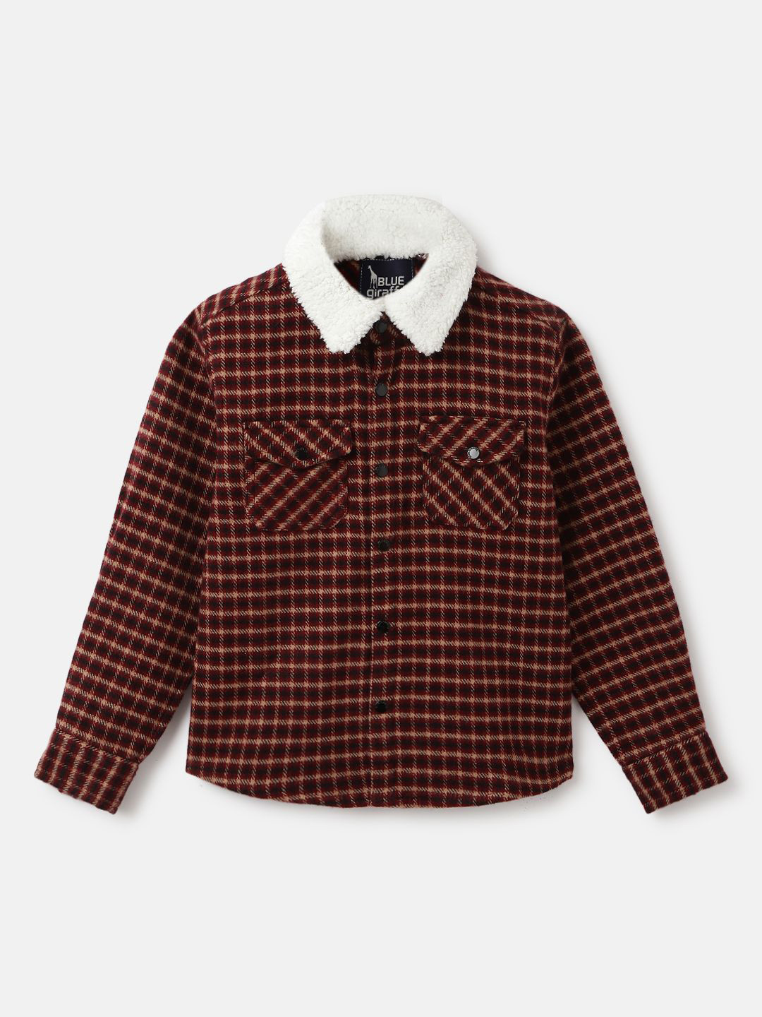 Blue Giraffe Boys Tartan Checks Opaque Checked Casual Shirt
