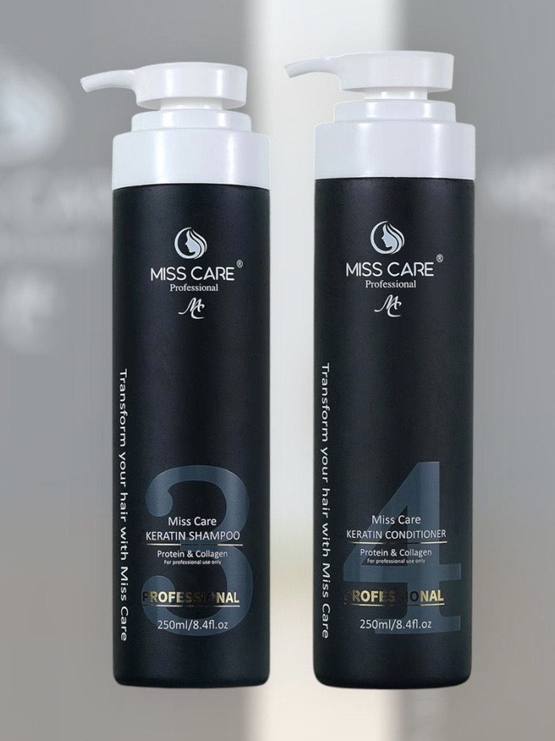 Miss Care Professional Set Of 2 Keratin Shampoo & Conditioner - 250 ml Each