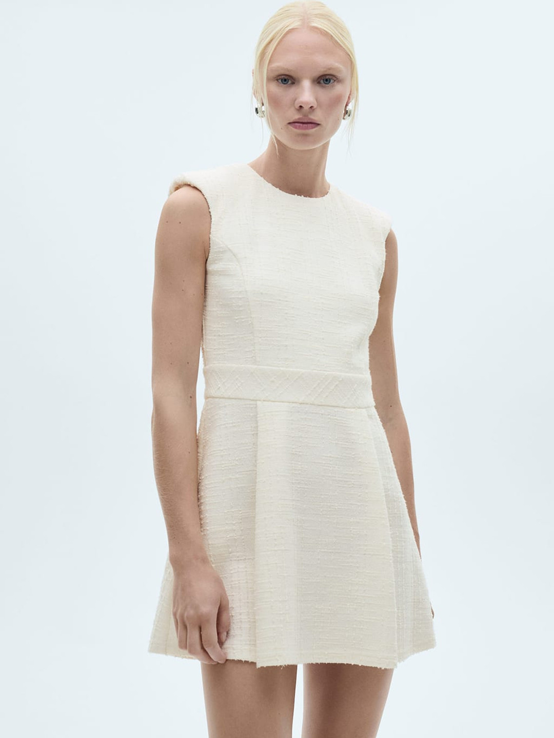 MANGO Tweed A-Line Mini Dress