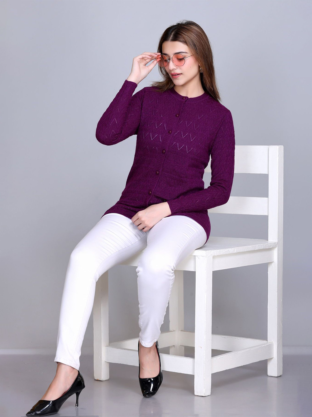 Winter Wonders Women Woollen Cardigan Sweater
