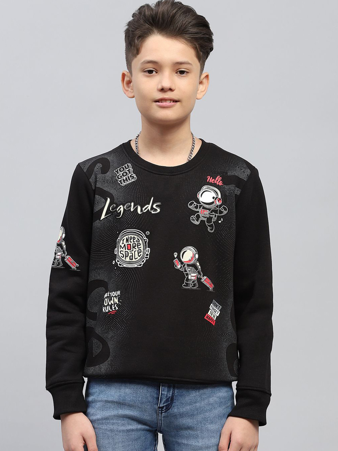 Monte Carlo Boys Cotton Humour and Comic Printed Sweatshirt
