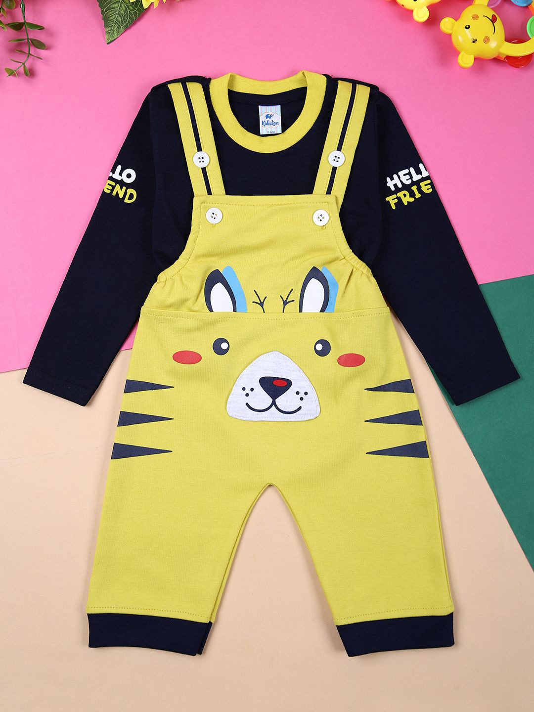 V-Mart Kids Animal Printed Dungarees With Tshirt