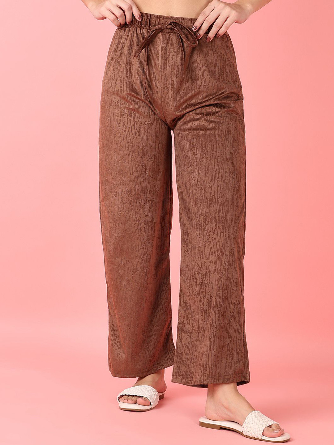 V-Mart Women Self Design Parallel Trousers