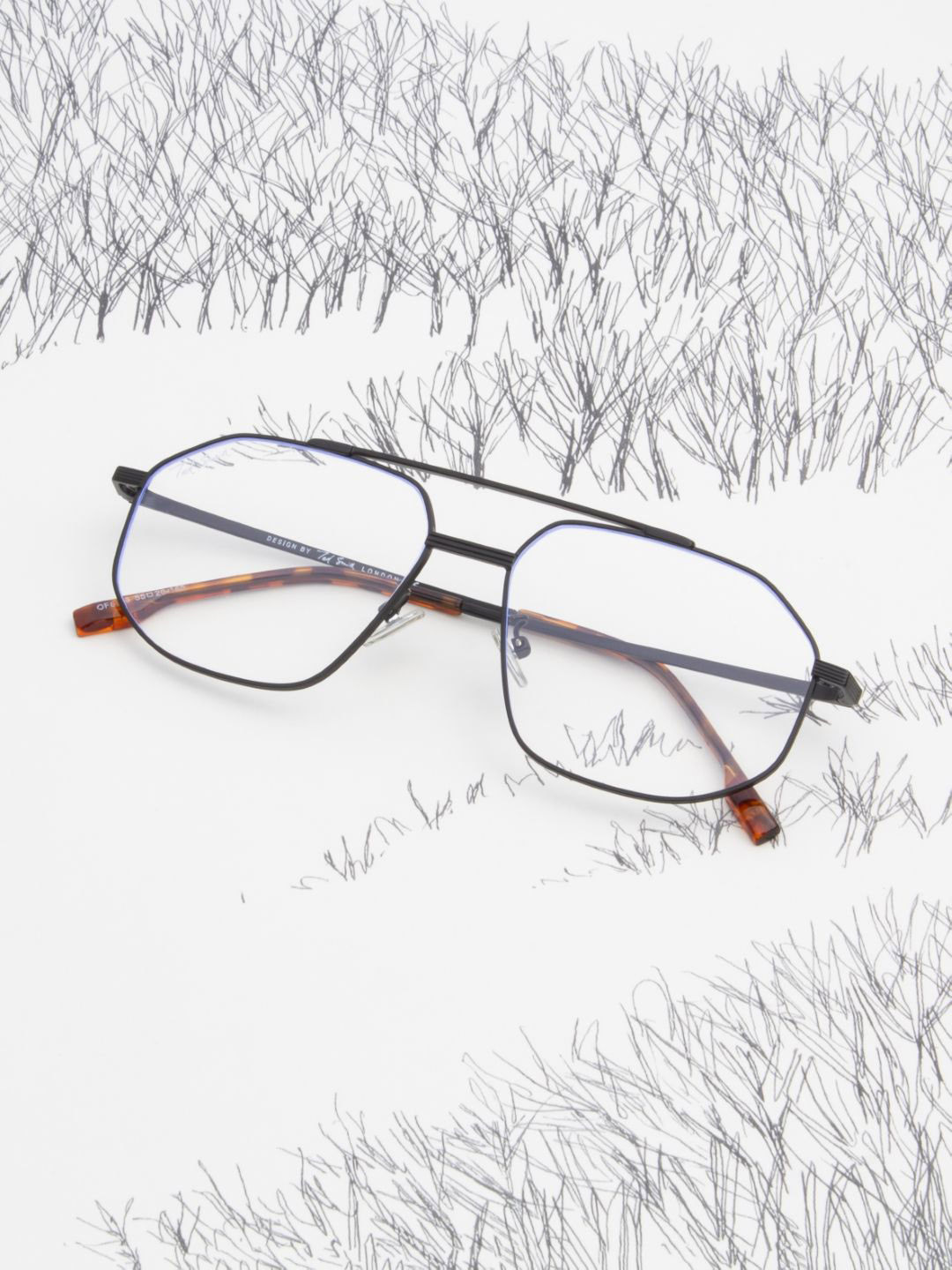 Ted Smith Unisex Square Sunglasses with UV Protected Lens STEPPER_C7