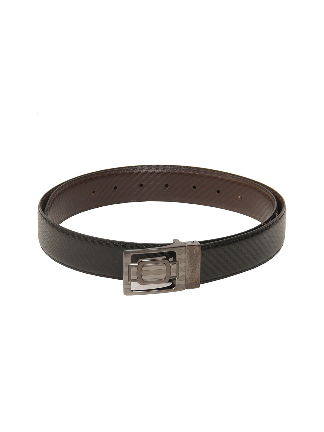 Cazzano Men Leather Casual Reversible Push Pin Belt With Buckle Closure