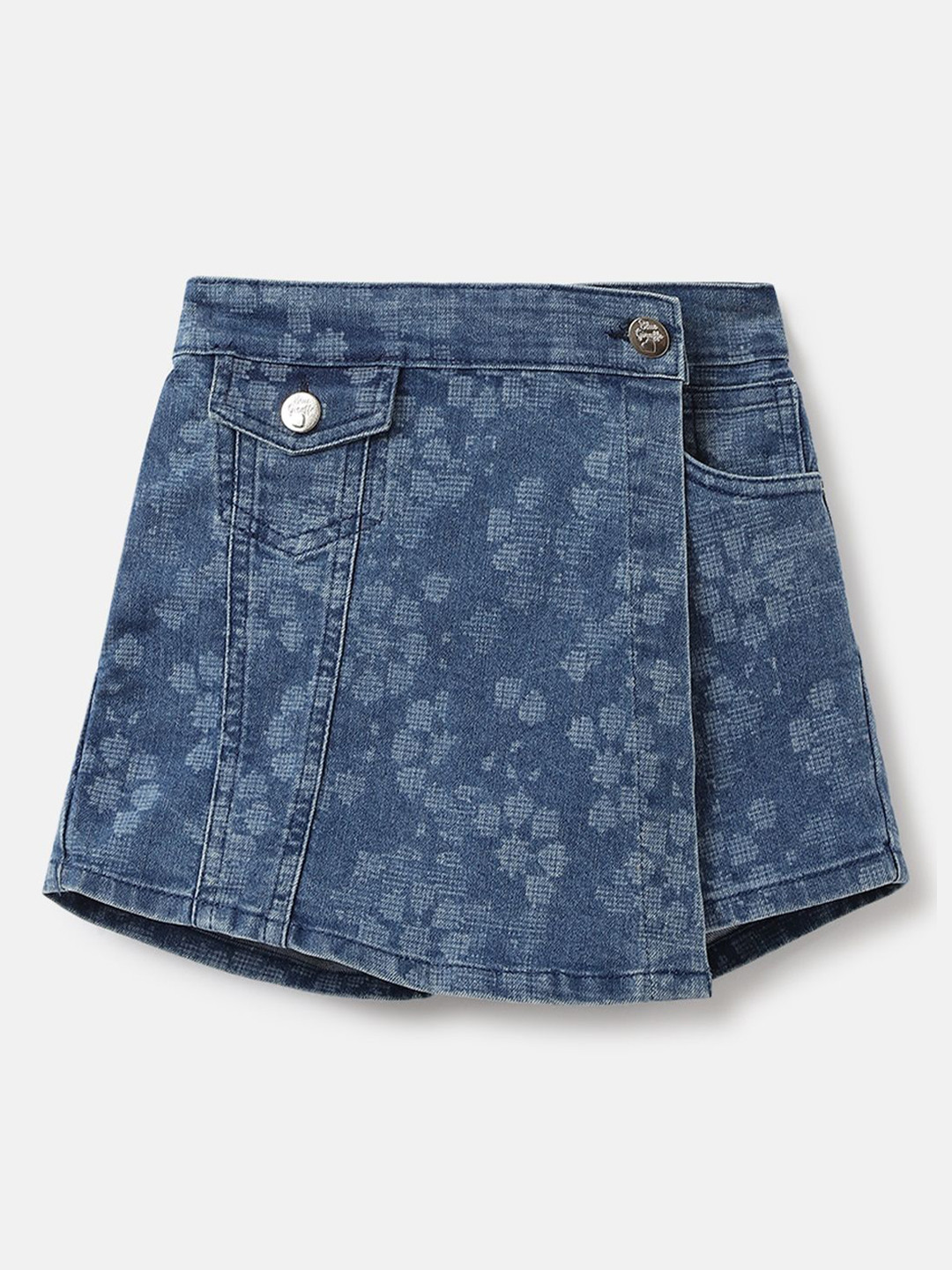 Blue Giraffe Girls Printed Mid-Rise Mini Skorts