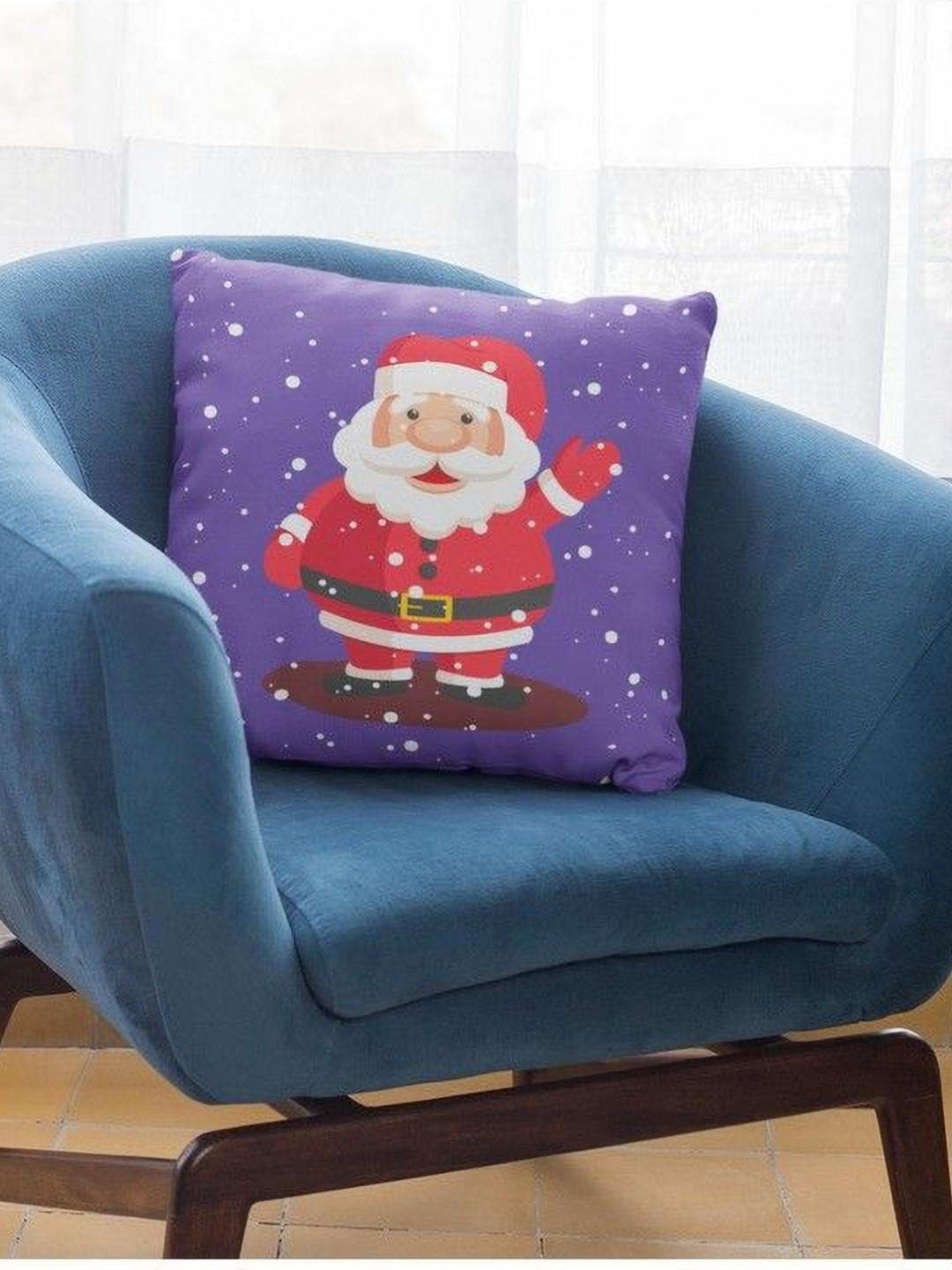 THEYAYACAFE Violet Conversational Velvet Durable Square Cushion Cover - 12 x 12 Inches