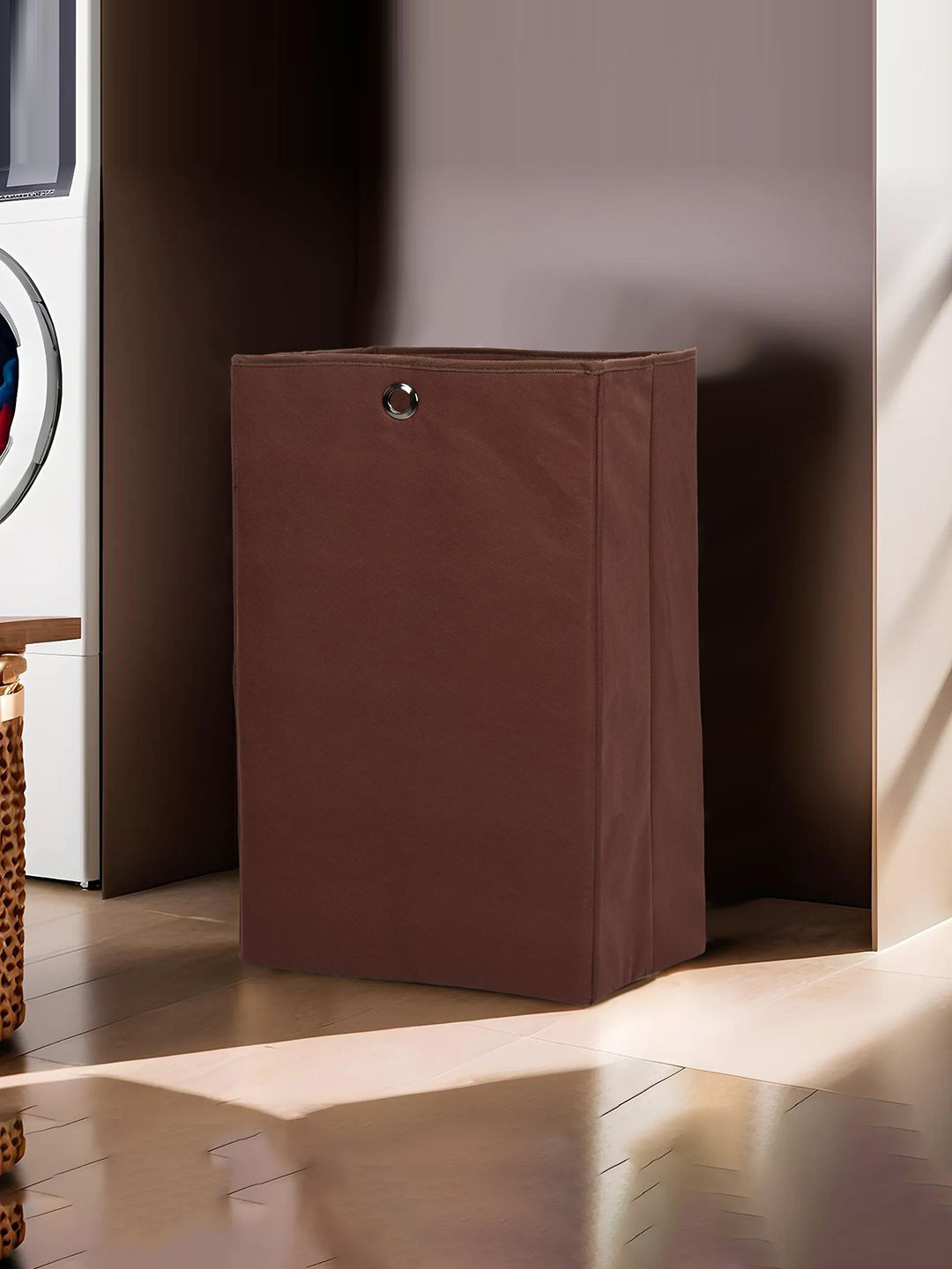 Kuber Industries Brown & Grey 4 Pieces Laundry Bag With Holding Rings