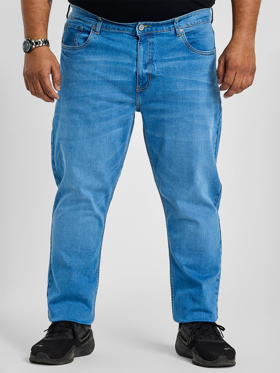 Snitch Plus Size Men Smart Slim Fit Light Fade Stretchable Jeans