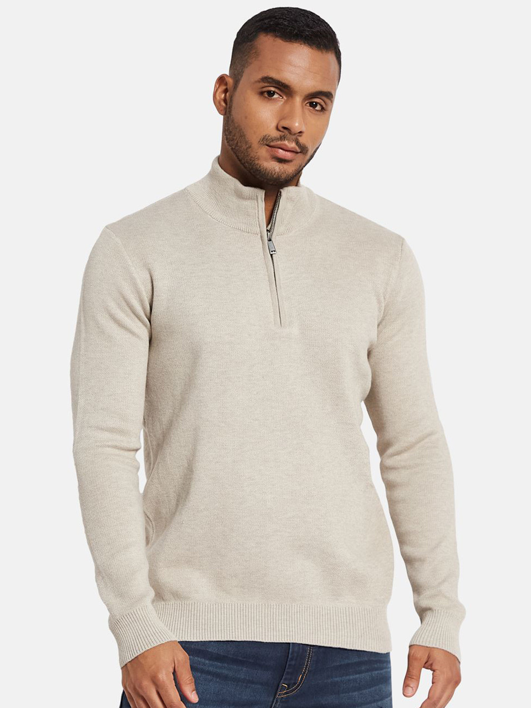 METTLE Men Winter Long Sleeves Mock Collar Sweater