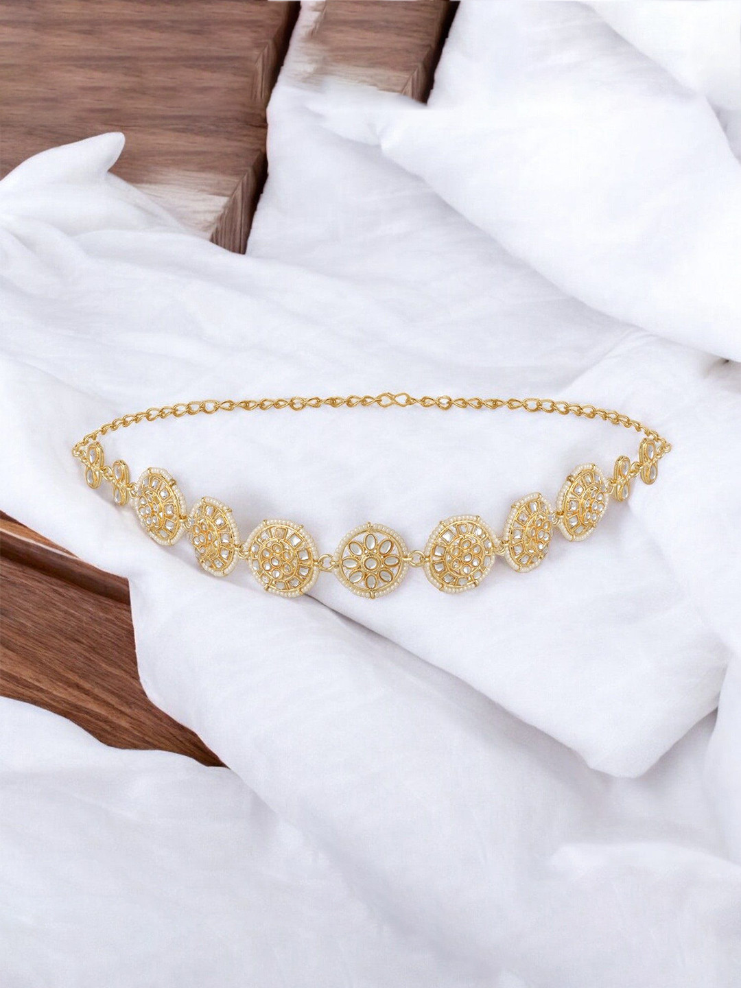 Stefan Women Kundan Stone Studded Matha Patti