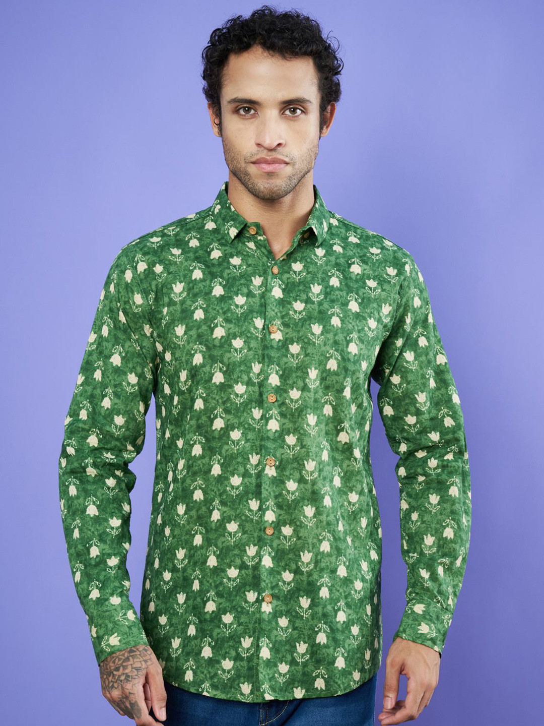 KALINI Men Premium Floral Opaque Printed Casual Shirt