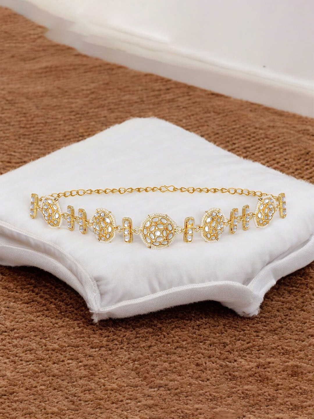 Stefan Women Floral Traditional Sheeshphool & SheeshPatti Tiara