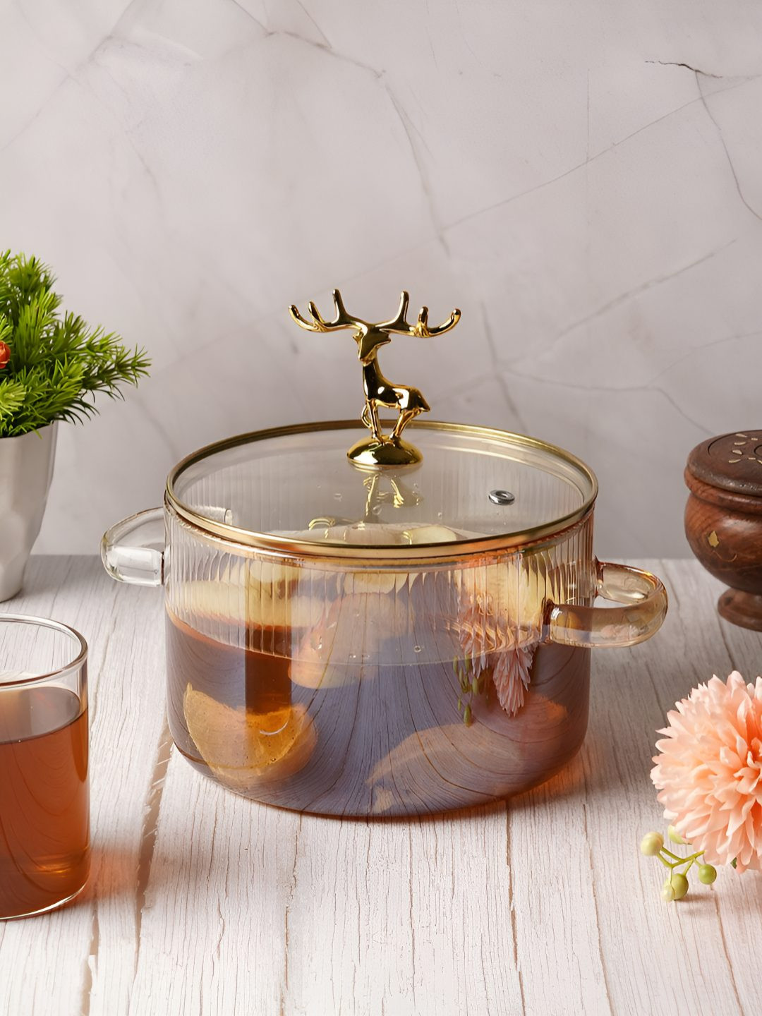 ceradeco Brown & Transparent Borocilicate Glass Serving Bowl