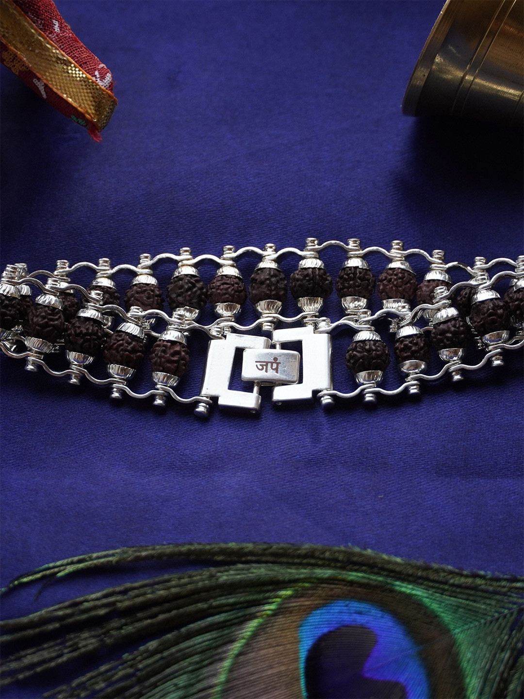 Japam Silver Plated Modern Rudraksha Bracelet