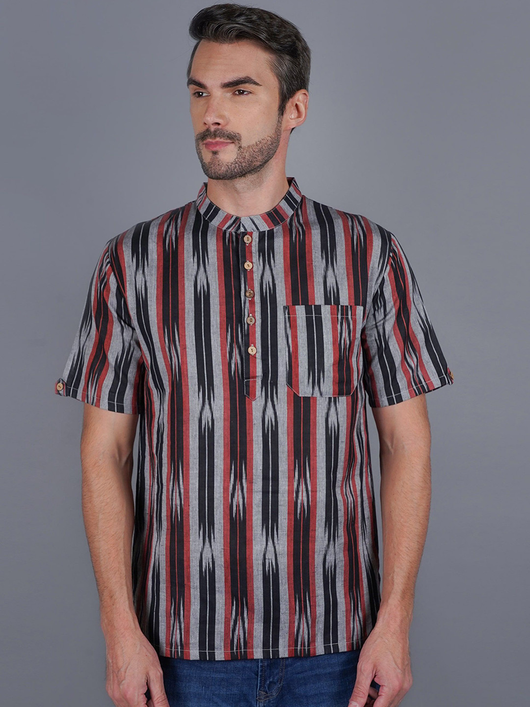 Cot'N Soft Pure Cotton Mandarin Collar Straight Kurta