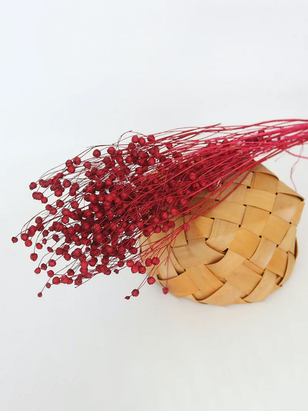 ArteCasa Red Flex Dried Natural Fiber Non-Hanging Artificial Flower