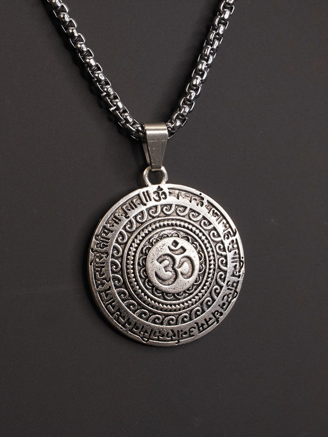 Japam Silver Plated Maha Mrityunjaya Mantra Necklace