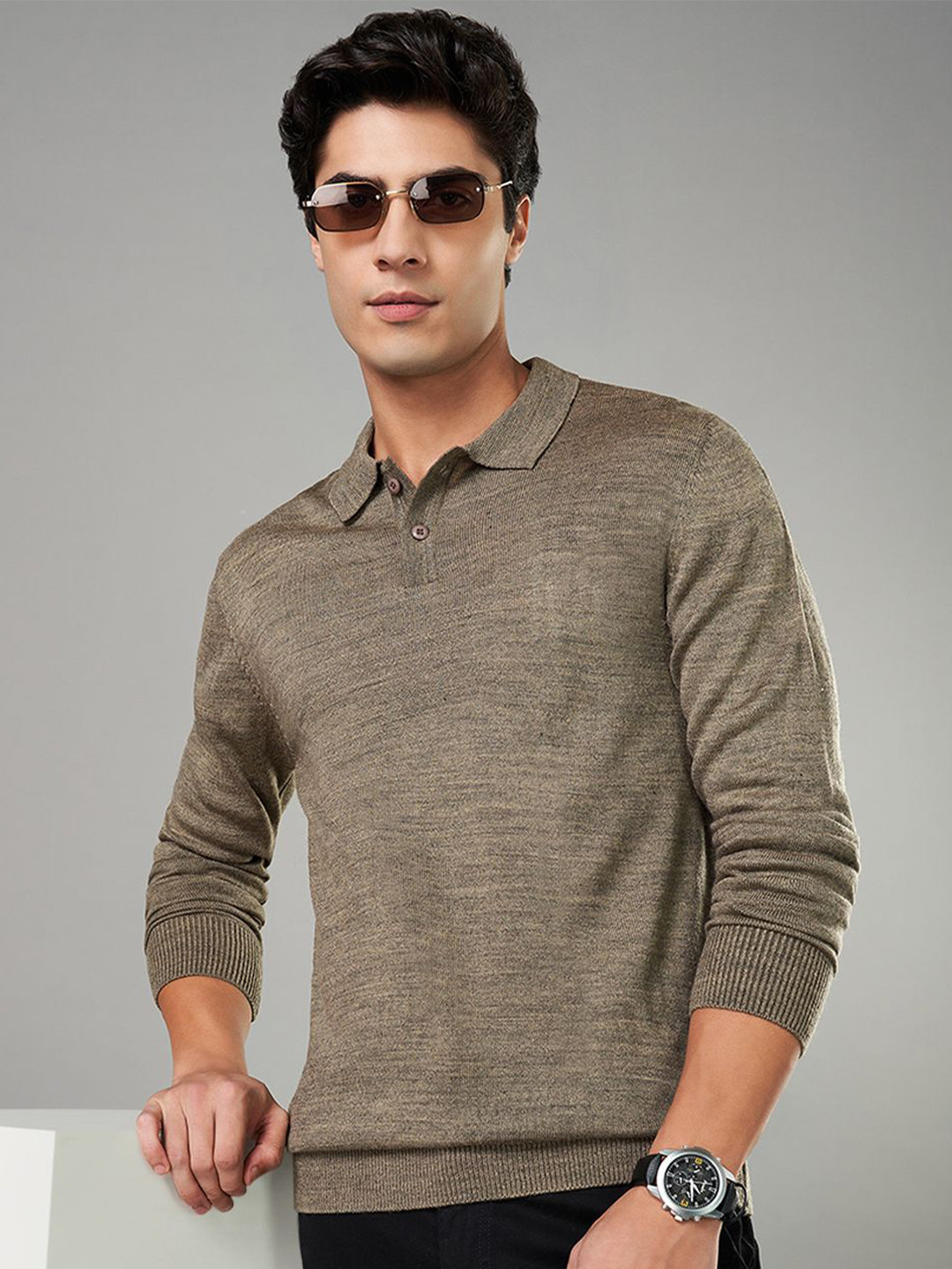 BYFORD by Pantaloons Men Solid Peter Pan Collar Cardigan