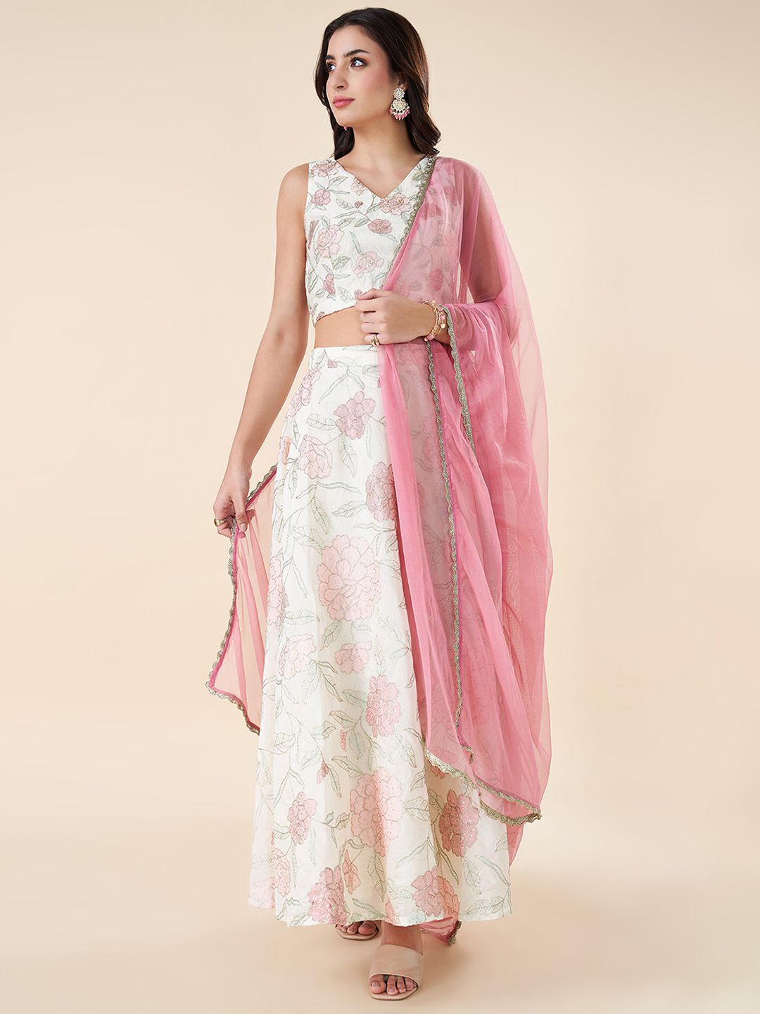 RANGMANCH BY PANTALOONS Ready to Wear Lehenga & Blouse With Dupatta