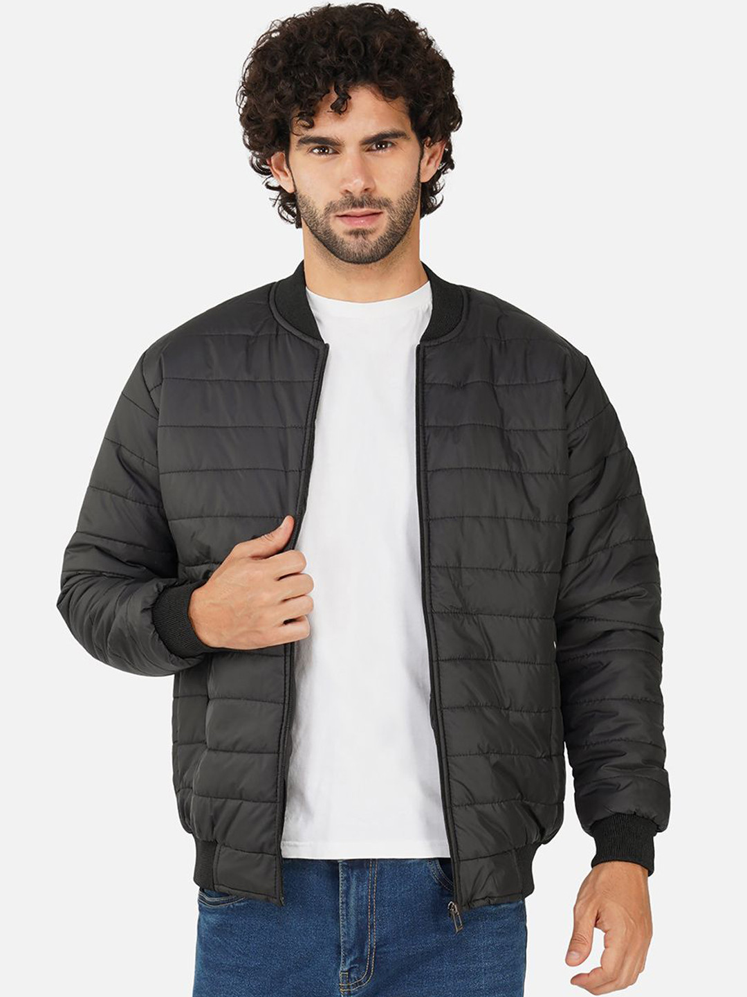 BAESD Men Stand Collar Solid Casual Puffer Jacket