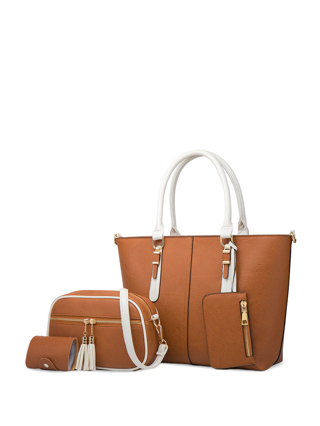 RAVE Women Solid Structured Handheld Bags With Pouch