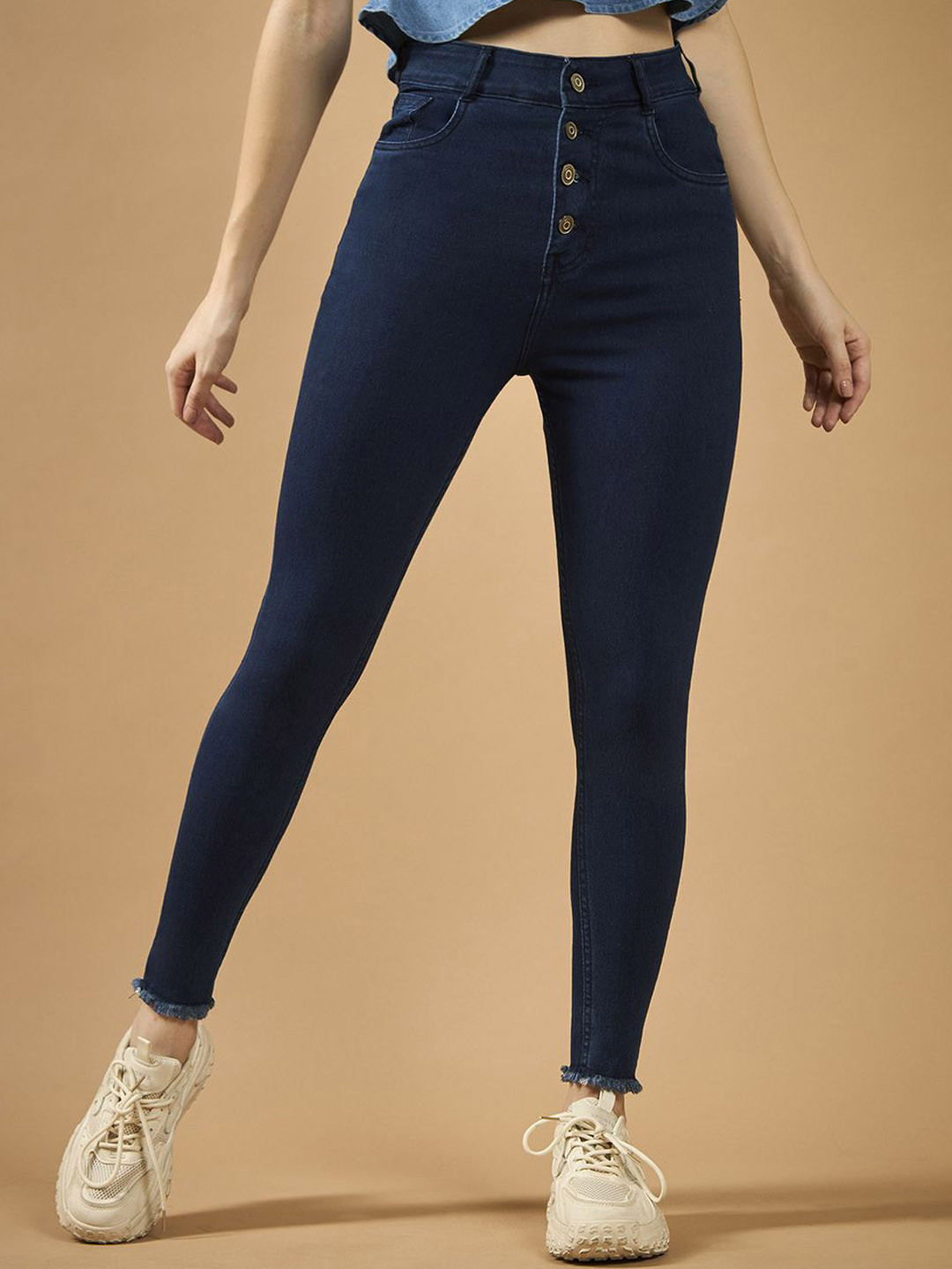 DOLCE CRUDO Women Skinny Fit High-Rise Stretchable Jeans