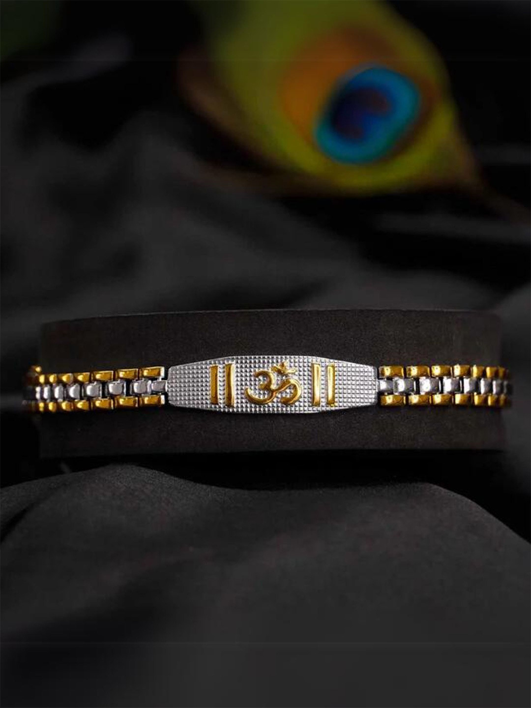 Japam 24K Gold Plated Om Grid Duotone Bracelet