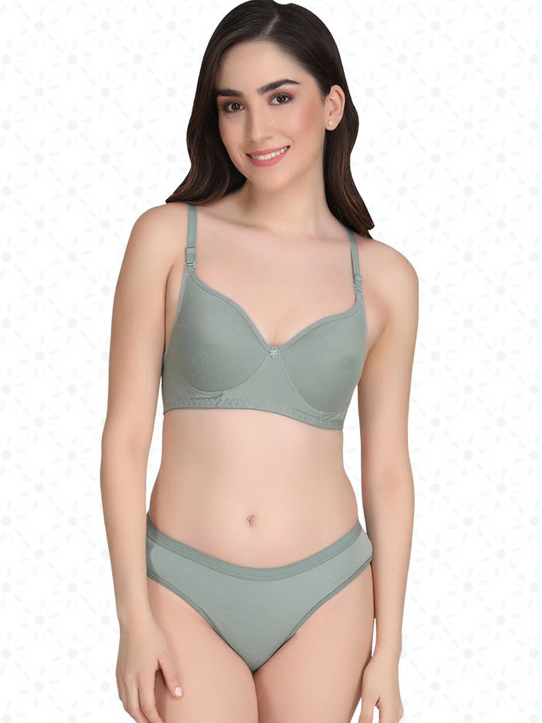 Designer Bugs Women Seamless Lightly-Padded Lingerie Set DBLS-OIL-30B